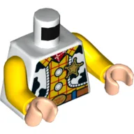 Torso Vest with Black Spots, Yellow Shirt with Red Stripes, Sheriff Badge, Belt Print, Yellow Arms, Light Nougat Hands