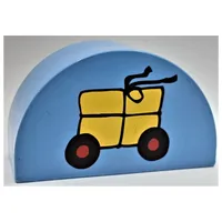 Duplo Brick 2 x 4 x 2 Curved Top with Package on Wheels Print