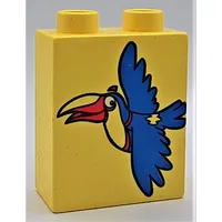 Duplo Brick 1 x 2 x 2 with Toucan Print