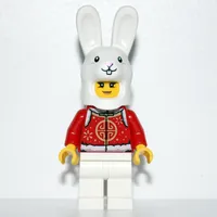 Red Torso, White Legs, White Bunny Mask