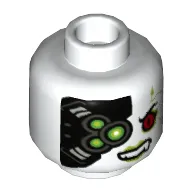 Minifig Head Pola, Cyborg Implants, Red Left Eye / Green Left Eye, Fangs Print