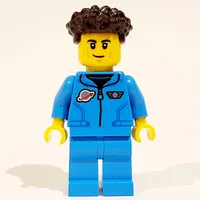 Astronaut, Dark Azure Jumpsuit, Dark Brown Hair