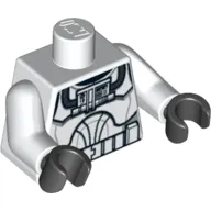 Torso Clone Pilot Armour Flight Suit Print, White Arms, Black Hands