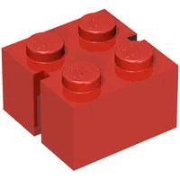 Brick 2 x 2 without Bottom Tubes, Slotted (with 2 slots, opposite)