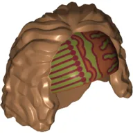 Hair Bushy and Mid-Length, Dark Orange Headband with Olive Green Design Print (Sybill Trelawney)