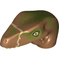 Animal Body Part, Dinosaur, Raptor Head with Tan Teeth and Olive Green Blotches Print