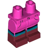 Hips with Dark Pink Legs and Dark Red Boots Pattern with Black/Blue/Dark Turquoise Stripes print