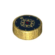 Tile Round 1 x 1 with Compass Print