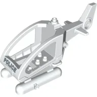 Duplo Helicopter Body with Cabin, and Fixed Skids, with Dark Blue Base