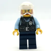 Police Officer, Pilot - Black Torso, Dark Blue Legs, White Helmet