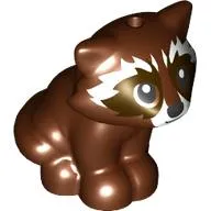 Animal, Raccoon Sitting with Dark Brown Markings, White Nose print