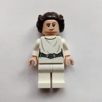 Princess Leia, White Robe, Dark Brown Hair, Decorative Belt, Dual Sided Head Open Mouth / Smile