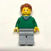 Green Torso, Light Bluish Grey Legs, Dark Orange Hair