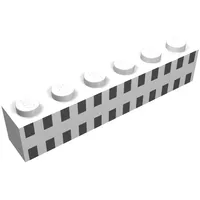 Brick 1 x 6 with 24 Black Squares Print