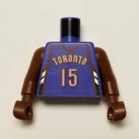 Torso Basketball Jersey, Toronto Raptors '15' (Road Jersey) Print, Long One Piece Arms Brown (NBA)