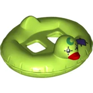 Minifig Hipwear Duck Swim Ring / Floatie / Inflatable with Dark Purple Patch, Green Crescent Moon and Red Bill Print