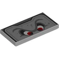Tile 2 x 4 with Thwomp Face, Top Half, Red Eyes print