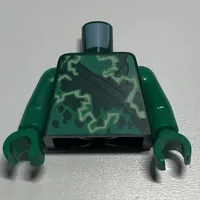 Torso Robe with Bright Green and White Energy (Lightning) Print (Lloyd), Green Arms and Hands