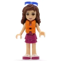 Olivia - Sand Green Vest, Magenta Skirt