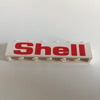 Brick 1 x 6 with 'Shell' Bold Red Print