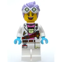 J.B. Watt, Lab Coat, Medium Lavender Hair with Goggles, Scared / Smile