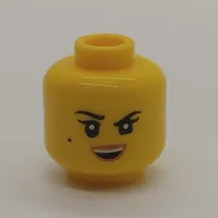 Minifig Head Nya, Eyebrows, Beauty Mark, Smile / HUD with Medium Azure Highlights Print