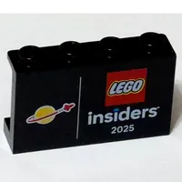 Panel 1 x 4 x 2 with Classic Space Logo, LEGO Logo, 'insiders 2025' print
