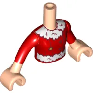 Minidoll Torso Girl, with White Fur, Red Christmas Coat