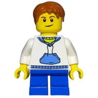 Boy, White and Blue Hoodie, Short Blue Legs, Dark Orange Hair, 3626cpr1579 Hair