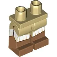 Hips with Tan Legs and Medium Nougat Boots Pattern with White Ruffles print