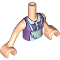 Minidoll Torso Girl with Medium Lavender Top, Light Aqua Apron, Light Nougat Arms