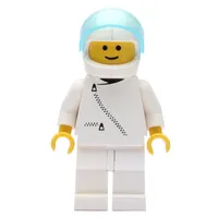 Racer, White Jacket with Zipper, White Helmet with Visor (3626a Head)