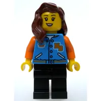 Dark Azure Torso, Black Legs, Reddish Brown Hair