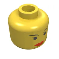 Minifig Head Padme Amidala, Red Lips, Black Eyes, Thin Eyebrows Print [Blocked Open Stud]