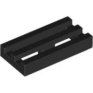 Tile Special 1 x 2 Grille with Bottom Groove