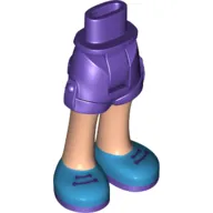 Minidoll Hips and Shorts with Light Nougat Legs and Azure Laced Shoes