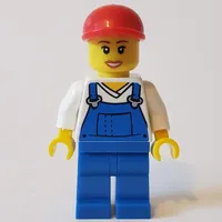 White Torso, Blue Overall, Red Cap, Female
