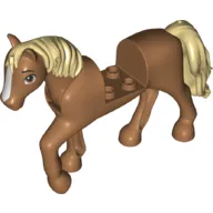 Animal, Horse with Raised Leg, Tan Mane and Tail, White Blaze print