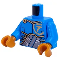 Torso, Gold Asian Symbol, Gold/Silver Armor print, Dark Azure Arms, Pearl Gold Hands