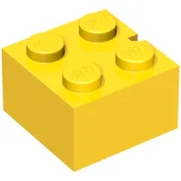 Brick 2 x 2 without Bottom Tubes, Slotted (with 1 slot)