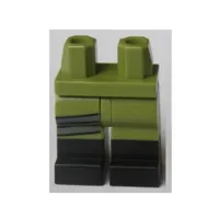 Hips with Olive Green Legs and Black Boots Pattern with Black and Dark Bluish Gray Print and Gun Print on Right Side (Winter Soldier)