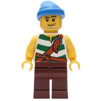 Pirate - Green Stripes, Reddish Brown Legs, Blue Bandana