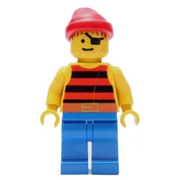 Pirate - Red/Black Stripes, Blue Legs, Red Bandana