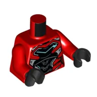 Torso, Black/Light Bluish Grey Ironheart MK II print, Red Arms, Black Hands