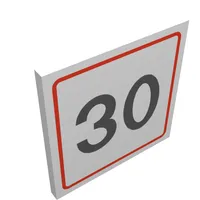 Road Sign Clip-on 2 x 2 Square with Speed Limit '30' Print