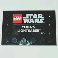 Plate Special 4 x 6 with Studs on 3 Edges with 'LEGO STAR WARS YODA'S LIGHTSABER' Print