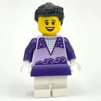 Ice Skater, Dark Purple and Medium Lavender Torso, Medium White Legs