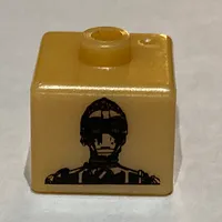 Pen Bead, Square with C-3PO, R2-D2 Print