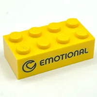Brick 2 x 4 with 'EMOTIONAL' and Icon Print