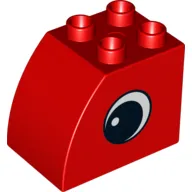 Duplo Brick 2 x 3 x 2 with Curved Top and Eye Print on Both Sides